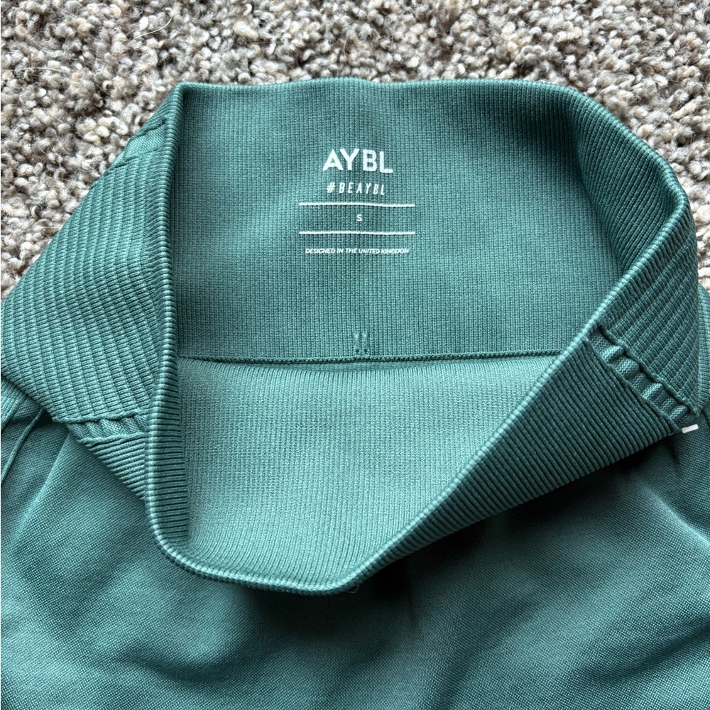 AYBL Women's Teal Workout Set - Sports Bra, Shorts, Long Sleeve Workout Top - Picture 4 of 12